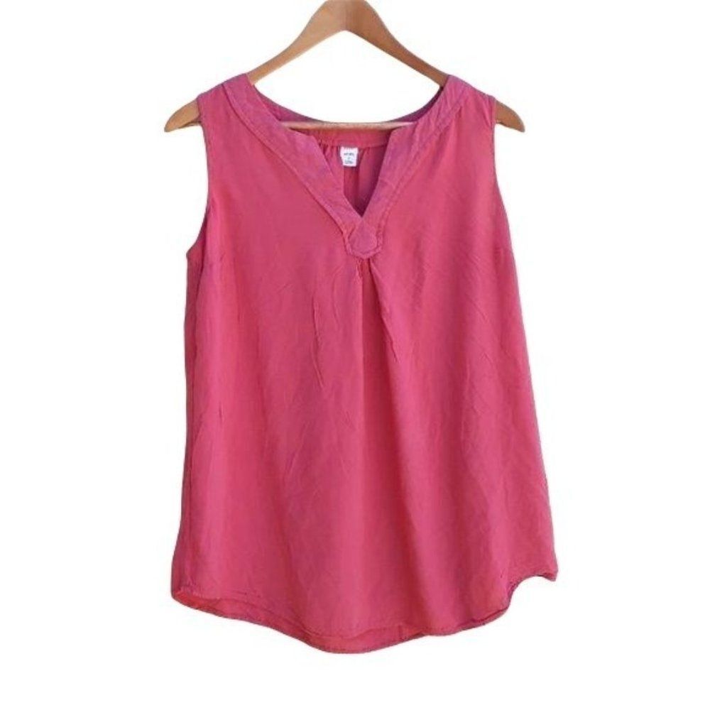 Old Navy Maternity Top‎ Sleeveless Split Collar Loose Fit Flowy Coral Sz M